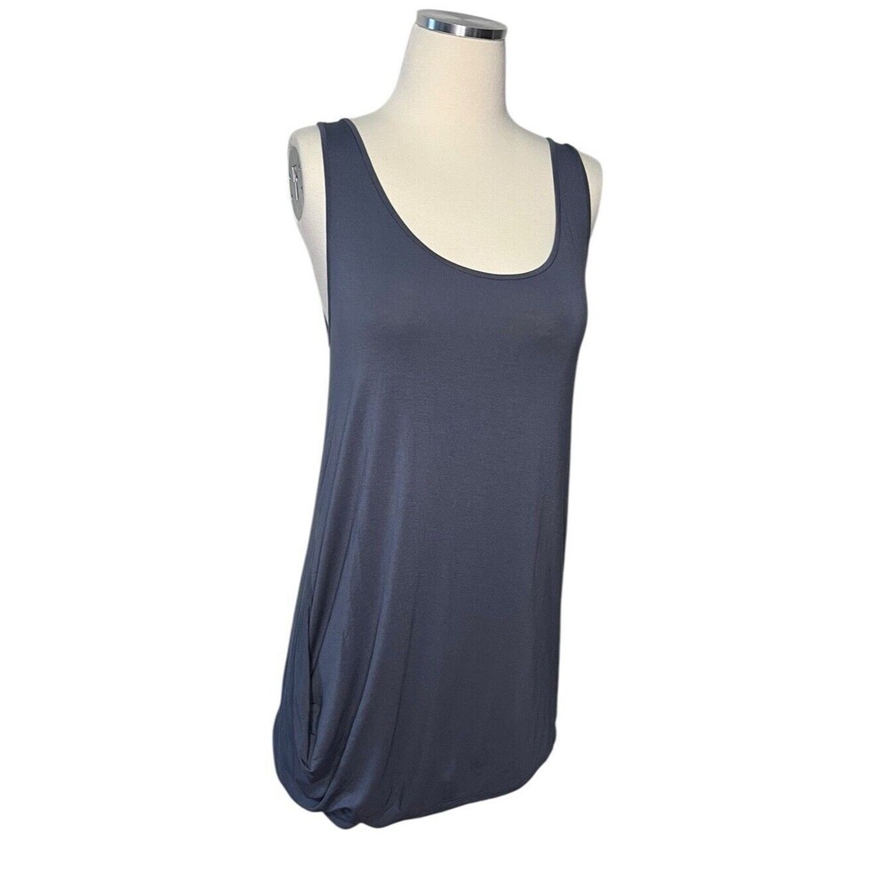 Vince Micro Modal Scoop Neck Drape Hem Tank Top Size L Gray
